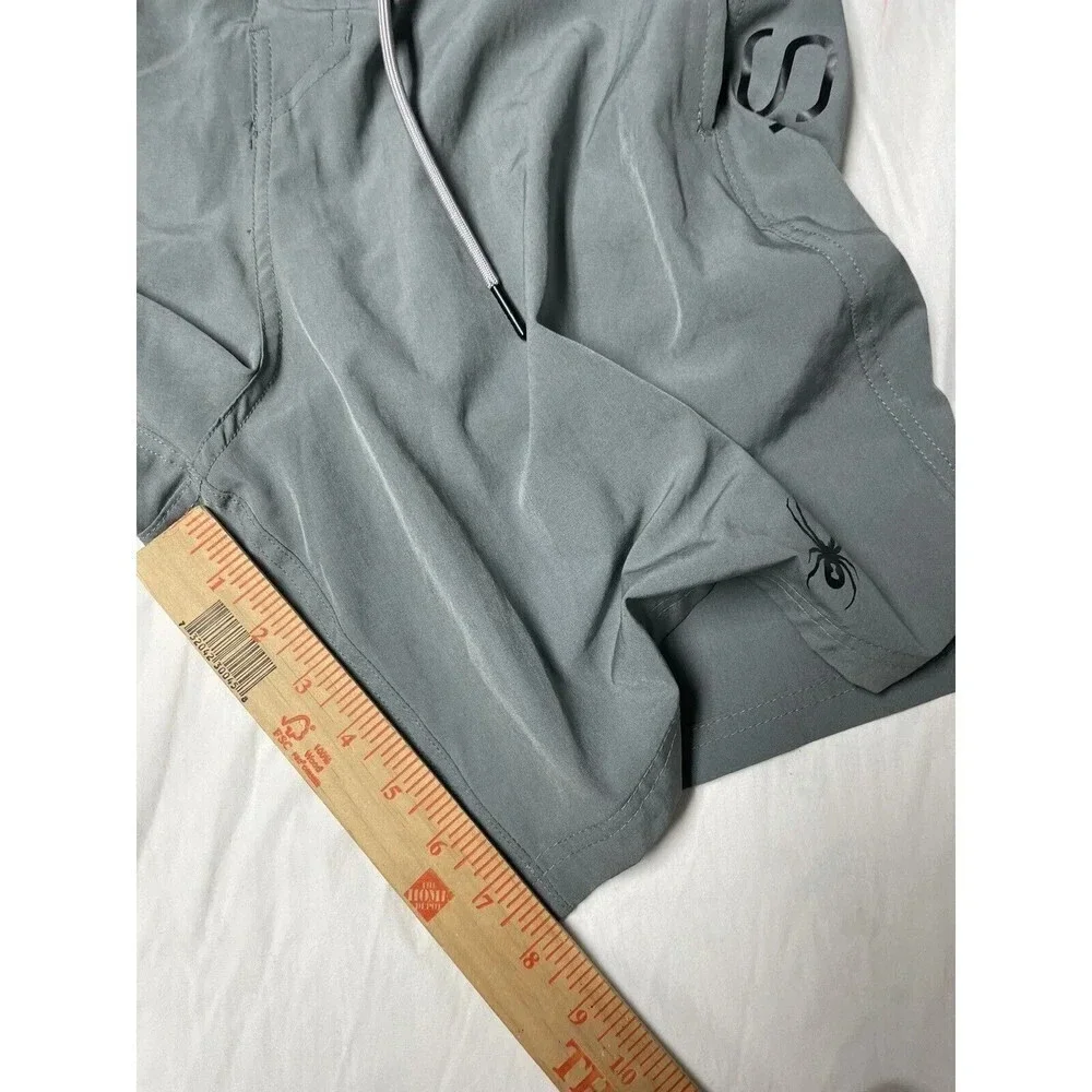 Spyder Quick Dry Swim Board Short Sz S Gray UV Protection Pockets 9